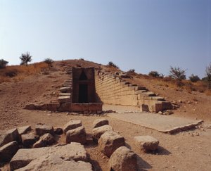 Oud Griekenland: uitzicht op de ingang van het graf van Agamemnon genaamd 