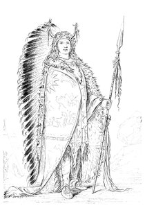 Black Rock, hoofd van de Nee-caw-wee-gee stam, 1841 door Myers and Co