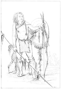 Comanche hoofdman, het grote Comanche dorp, 1841 door Myers and Co