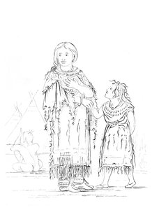 Inheemse Amerikaanse vrouw en kind, 1841 door Myers and Co
