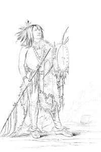 Portret van White Buffalo, Native American man, 1841 door Myers and Co