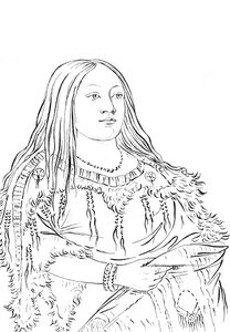 Portret van een inheemse Amerikaanse vrouw, 1841 door Myers and Co