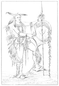 Sac of Fox dappere, Rock Island, Boven-Mississippi, 1841 door Myers and Co