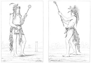 Sioux balspelers, 1841 door Myers and Co