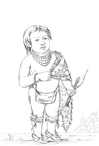 Zesjarige Native American hoofdman, 1841 door Myers and Co