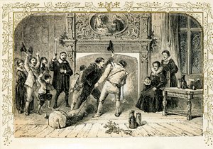 Ceremonie voor Kerstavond door Myles Birket Foster