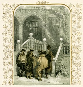 Kerstzangers - illustratie door Birket Foster door Myles Birket Foster