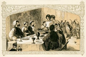 Middeleeuws kerstfeest door Myles Birket Foster