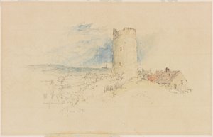 Oude windmolen op Windmill Hills, Gateshead door Myles Birket Foster