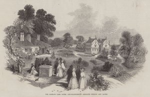 Het Harlow Carr Hotel en Zwavelhoudende Alkalische Bronnen en Baden door Myles Birket Foster