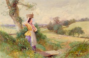 Het melkmeisje door Myles Birket Foster