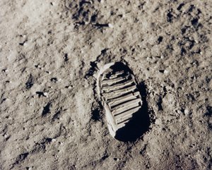 Apollo 11 voetafdruk op de Maan door NASA Images