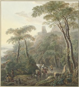 Landschap met herders en melkmeisje