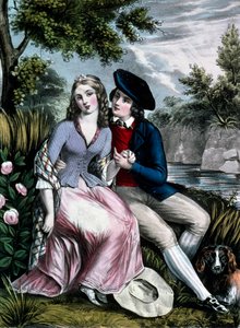 de Schotse dichter Robert Burns verleidt zijn hoogland Mary Campbell door N. and Ives J.M. (1824 95) Currier