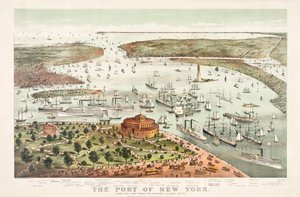 De Haven van New York door Currier & Ives