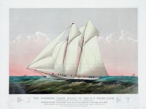 De Schoener Magic van de New York Yacht Club door Currier & Ives door Currier and Ives