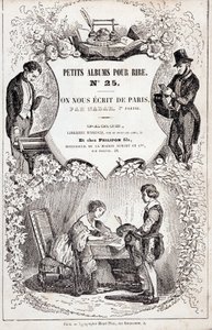 Frontispice van "Kleine albums voor lachen nummer 25. Ze schreven ons uit Parijs. Tweede deel", 1850 (gravure) door Nadar