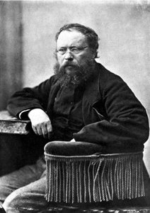 Pierre Joseph Proudhon (1809-1865) Franse socialistische vakbondsman en politiek theoreticus, foto door Gaspard Felix Tournachon alias Felix Nadar (1820-1910) in 1865 door Nadar