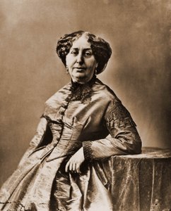 Portret van George Sand (Aurore Dupin, Baronne Dudevant) (1804-1876), romanschrijver (foto) door Nadar