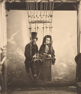 [Nadar met zijn vrouw, Ernestine, in een luchtballon], ca. 1865, gedrukt in de jaren 1890 door Nadar