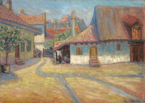 Voorstad van Belgrado door Nadežda Petrović