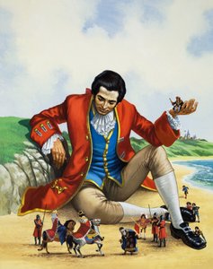 Reizen van Gulliver (gouache op papier)