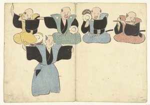 Vier muzikanten en een noh-danser