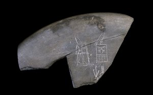 Fragment van ingeschreven stenen kom, ca. 3285 v.Chr.