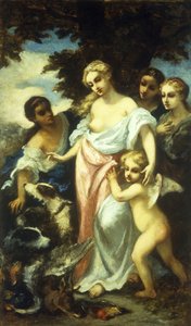Diana na de jacht door Narcisse Virgile Diaz de la Peña