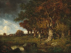De Rand van het Bos bij Les Monts-Girard, Fontainebleau, 1868 door Narcisse Virgile Diaz de la Peña