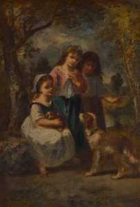 Drie kleine meisjes, ca. 1870