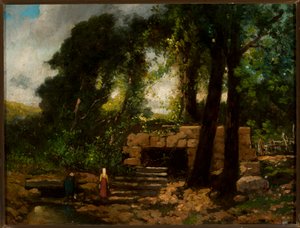 Landschap met ruïnes door Narcisse Virgile Diaz de la Peña