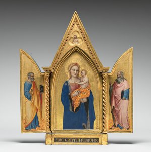 Madonna en Kind, met de Man van Smarten [middenpaneel] door Nardo di Cione