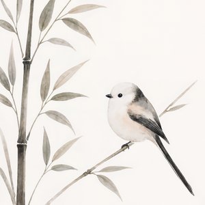 Verfijnde vogel op bamboe door Natalie Bruns