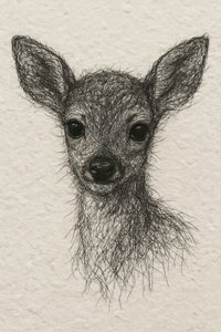 Portret van een zacht ree door Natalie Bruns