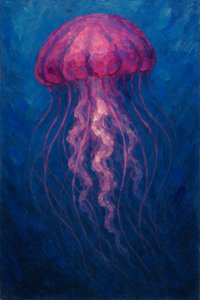 Gloeiende roze kwallen