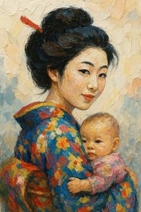 Japanse moeder en kind door Natalie Bruns