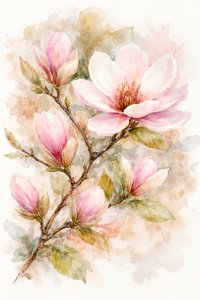 Roze magnoliabloesems door Natalie Bruns