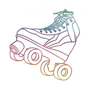 Retro Rainbow Skate door Natalie Bruns