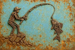 Vissen met de Rustic Robot door Natalie Bruns