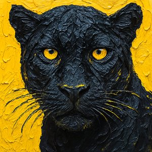 Zwarte panter met textuur door Natalie Bruns