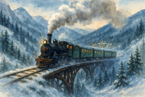 Kerstverlichting in het Wintertreindorp door Natalie Bruns
