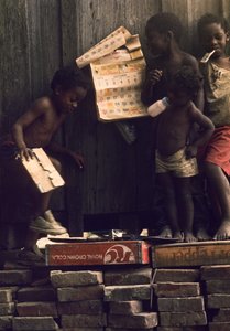 Kinderen van een behoeftig gezin in Beulah, Mississippi, een stad in de Mississippi Delta die groeide als een