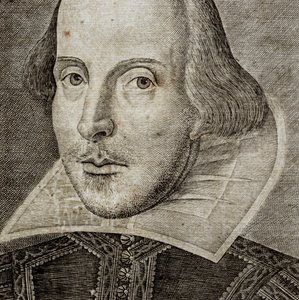 (detail) Portret van William Shakespeare op frontispice van Comedies, histories, & t...