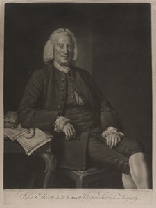 Portret van John Ellicott F.R.S. (gravure) door Nathaniel (after) Dance Holland
