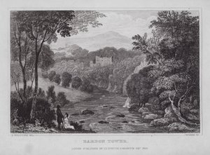 Bardon Tower (gravure) door Nathaniel (after) Whittock