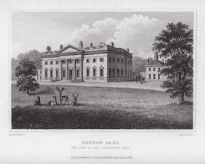 Denton Park, de Zetel van Sir C H Ibbotson (gravure) door Nathaniel (after) Whittock