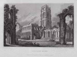 Fountains Abbey door Nathaniel (after) Whittock