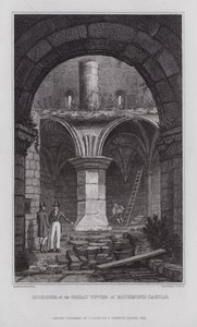 Interieur van de Grote Toren van Richmond Castle (gravure)