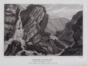 Kruising van de Ure, met Mossbeck Fell (gravure) door Nathaniel (after) Whittock